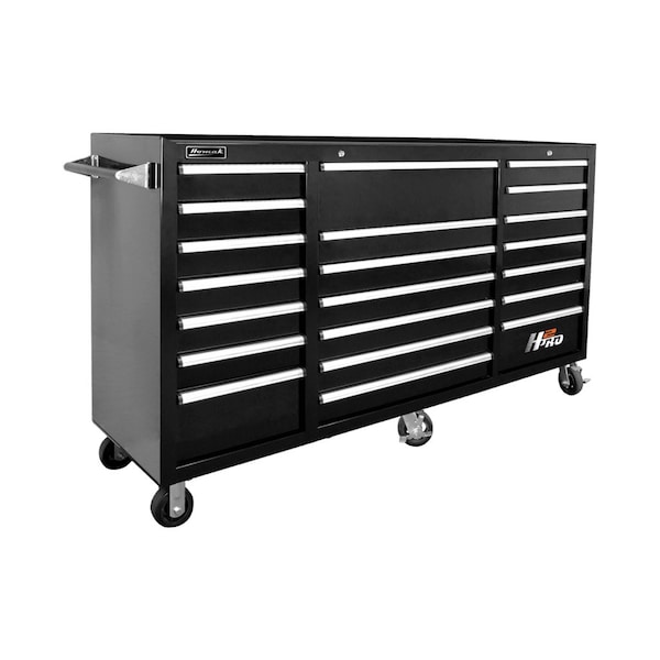 Homak 72in H2Pro Series 21 Drawer Rolling Cabinet - Black BK04021720 - main